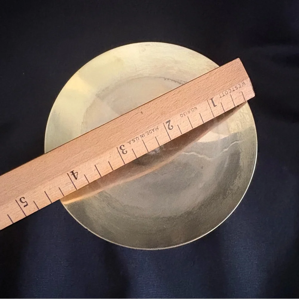 Vintage Solid Brass Pedestal Candle Holder Ralph Lauren Style Decor - Picture 6 of 8